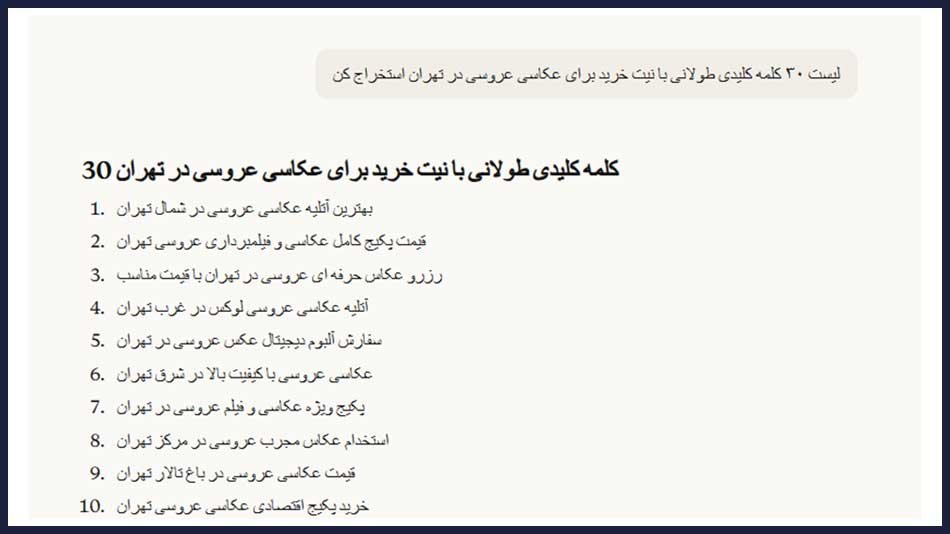 تحقیق کلمه کلیدی با هوش مصنوعی