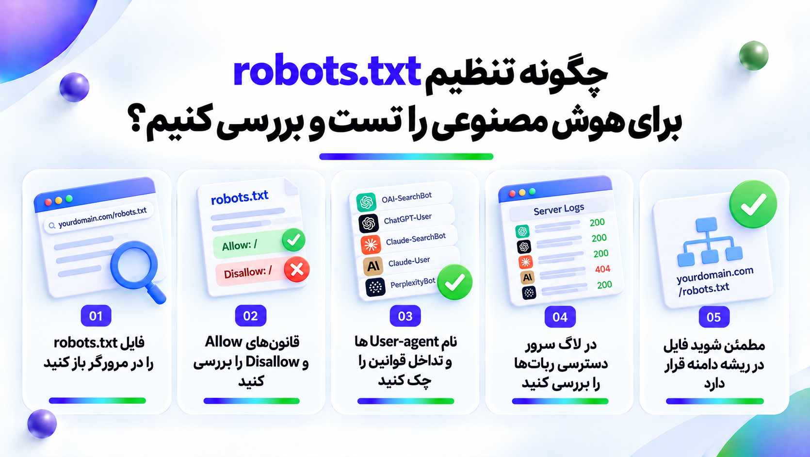 تست و بررسی تنظیم robots.txt برای هوش مصنوعی